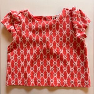Janie and Jack Red and White Patterned Blouse, 2T
